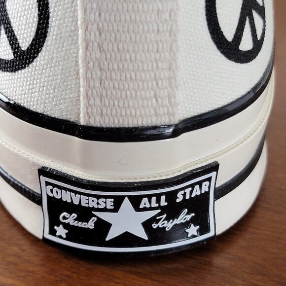 Converse Chuck 70 Hi Unleash Peace Logo 167912C Egret/Black Size 10 Men's - Picture 9 of 11